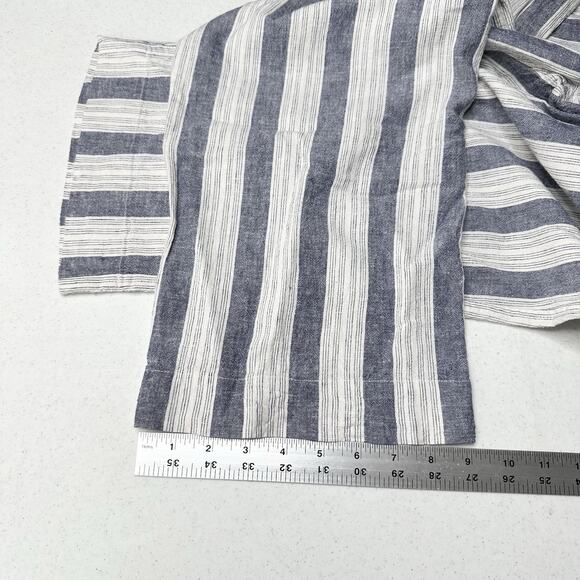 Rails Pants Womens Large Agnes Linen Blend Ankle White Blue Stripes Coastal EUC - Picture 13 of 14